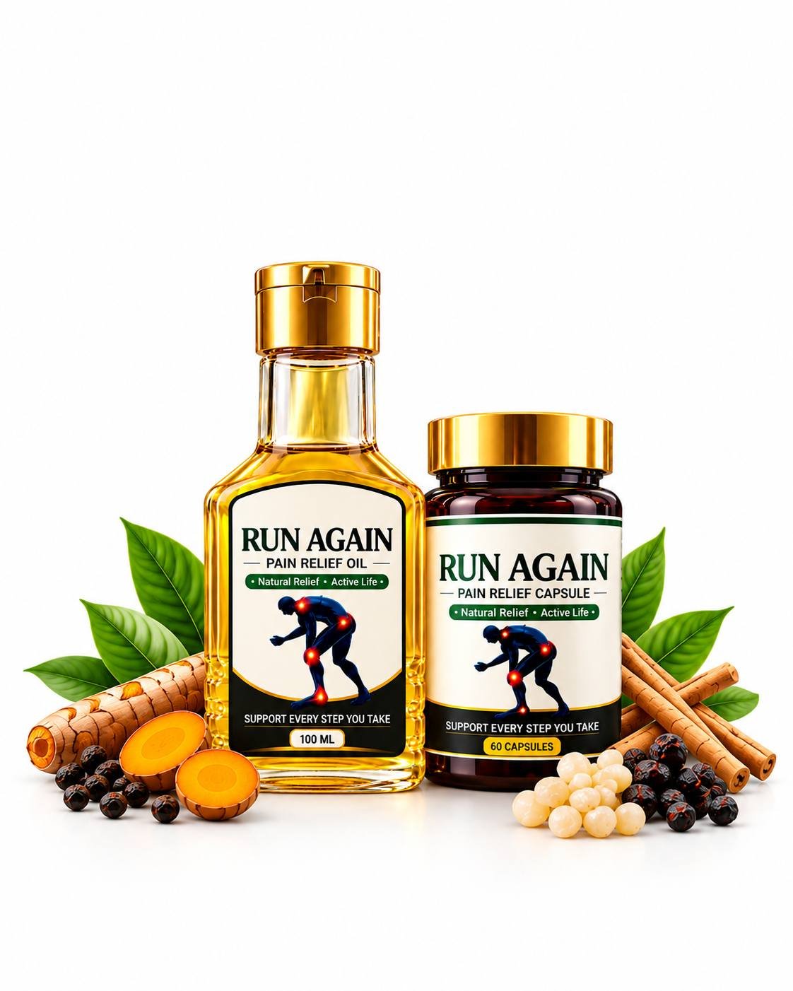 Run Again कैप्सूल + ऑयल, असली प्रोडक्ट फ़ोटो